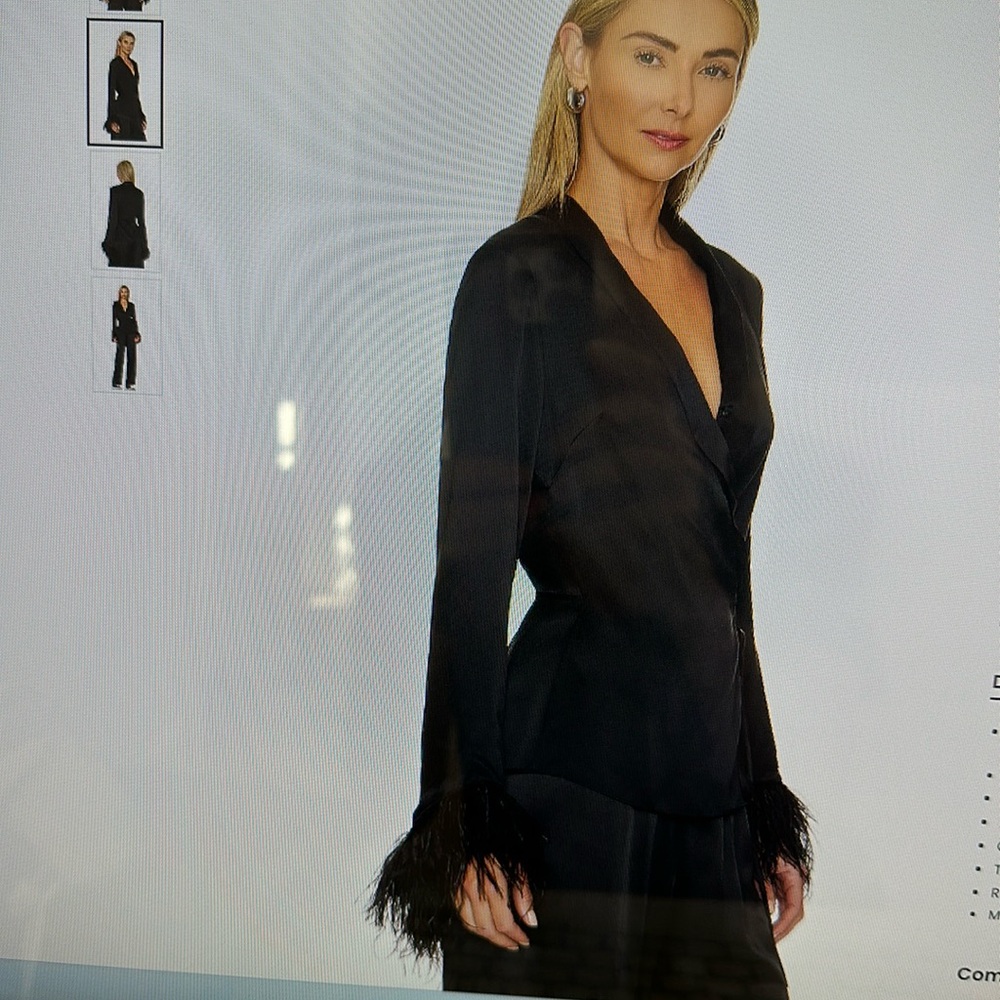 Amanda Uprichatd silk and ostrich feather top.